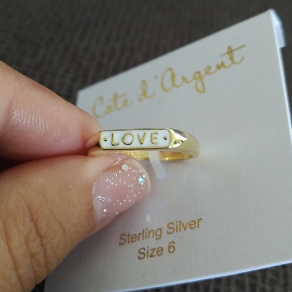 Cote d'Argent White Enamel "LOVE"❤️ Ring Sz 6 - Picture 15 of 16